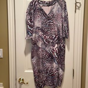 ESCADA Sport Dress Silk Lined Muted Purples Whites Blues size 40 no belt